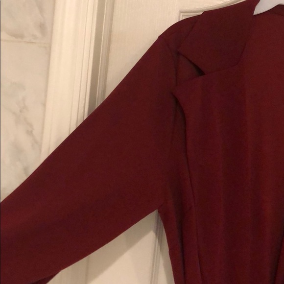 RED WINE BELTED CARDIGAN/ JACKET - Picture 4 of 8
